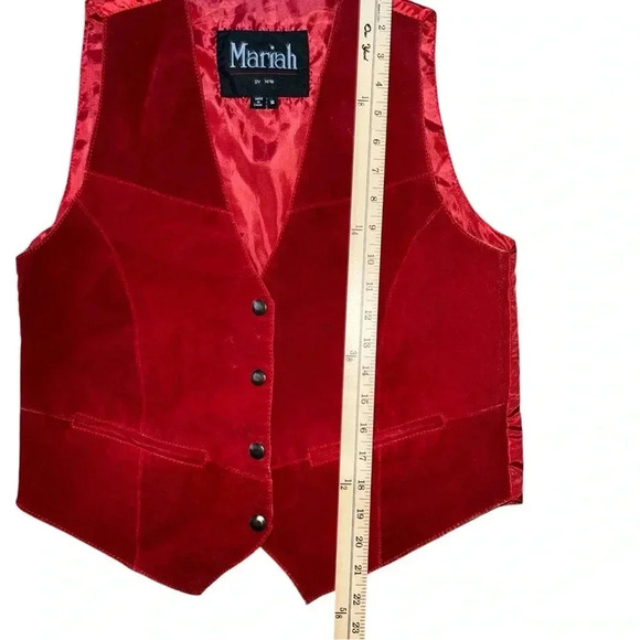 Vintage red 100% leather vest size small - Picture 7 of 8